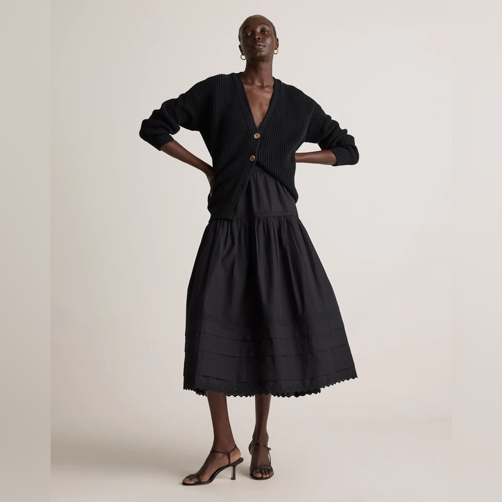 Quince Black Tiered Skirt